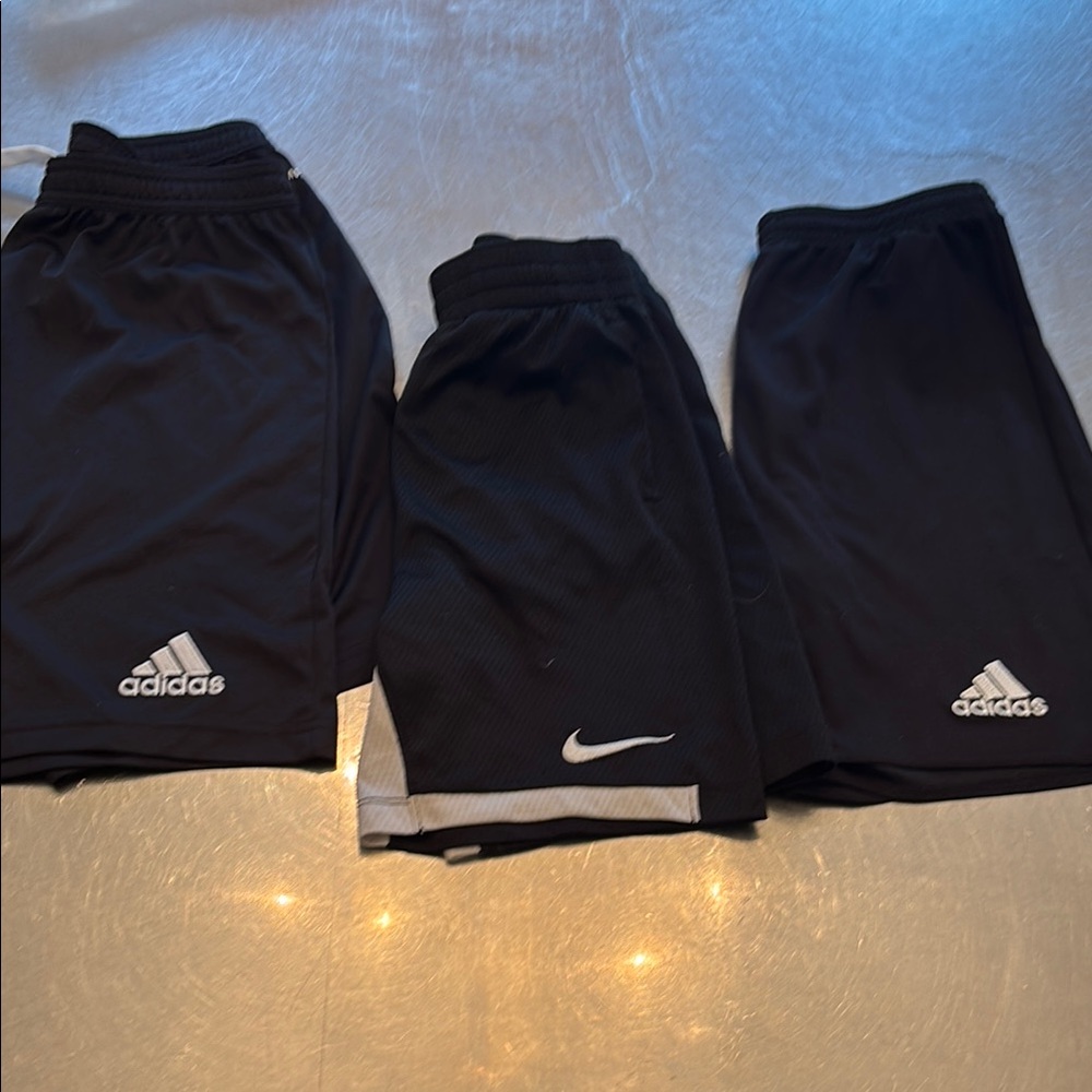 Adidas and Nike Kids Black Shorts Bundle